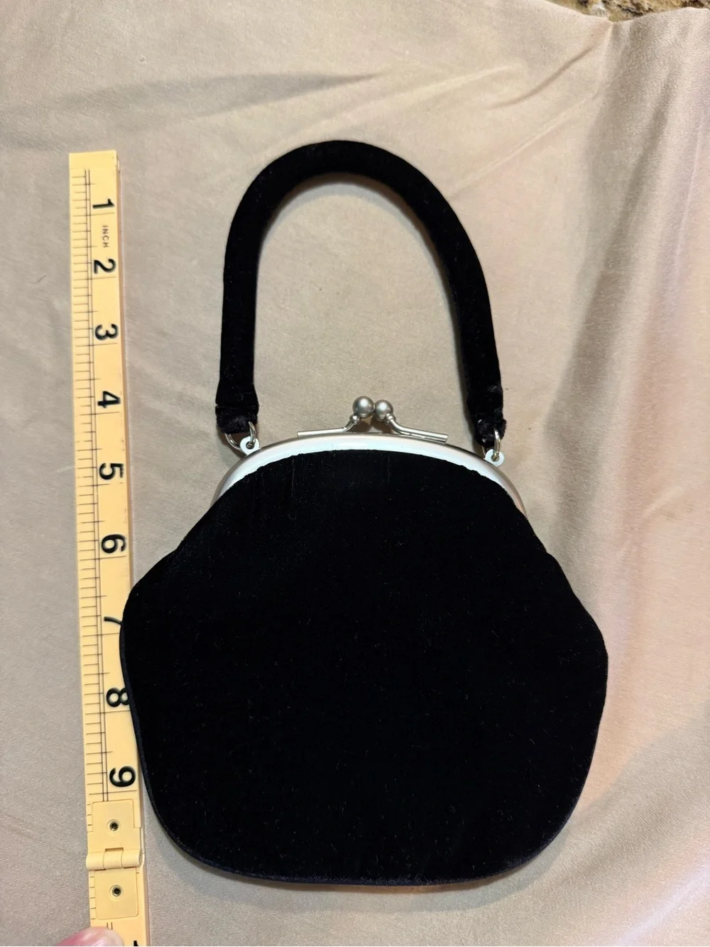 Vintage Unlisted by Kenneth Cole Black Velvet Kiss-Lock Evening Bag
